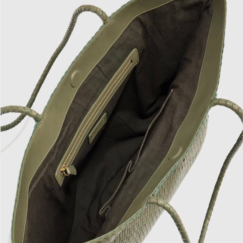 Quince Italian Leather Handwoven Tote - Picture 5 of 11